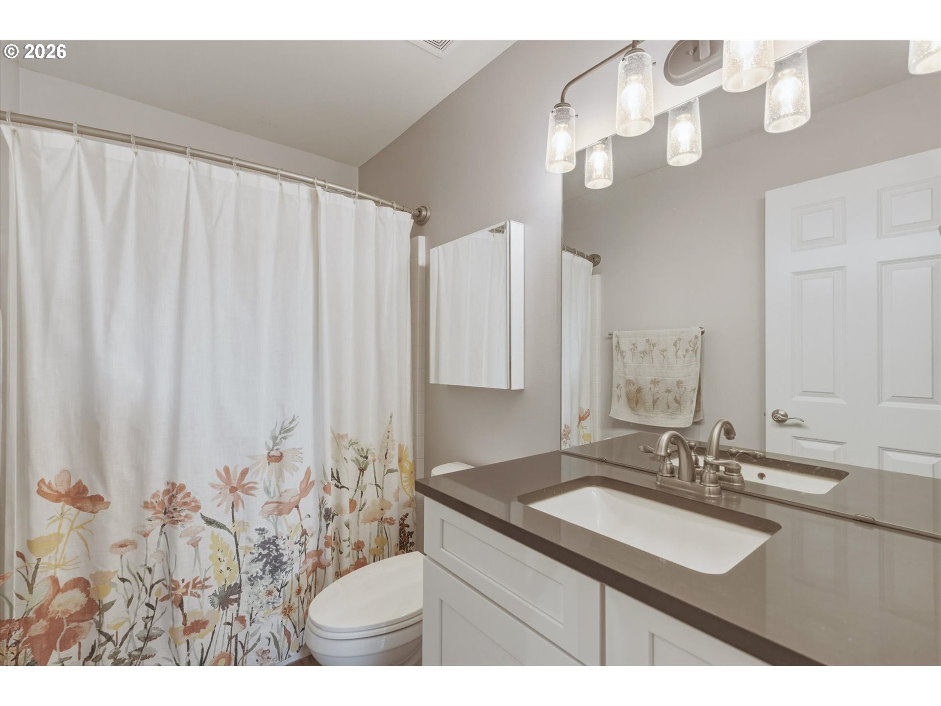 232 Shoreview Drive Kelso, WA 98626 - Photo 27 of 43 a bathroom with a sink vanity granite and a mirror