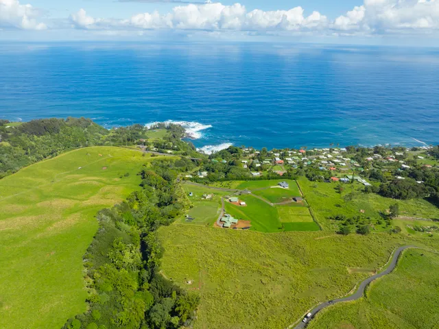 a view of a lake with a yard