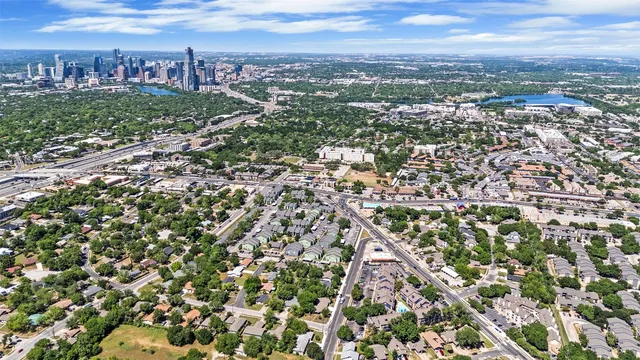 an aerial view of multiple house