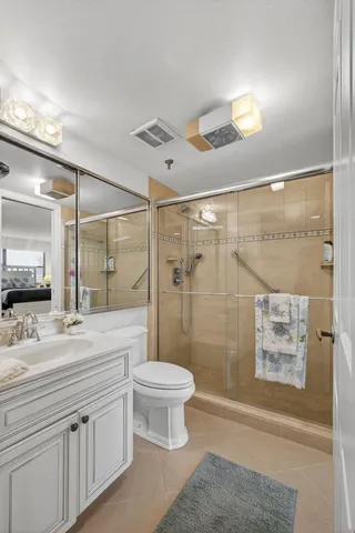 a view of a stadium that has a big playing ground