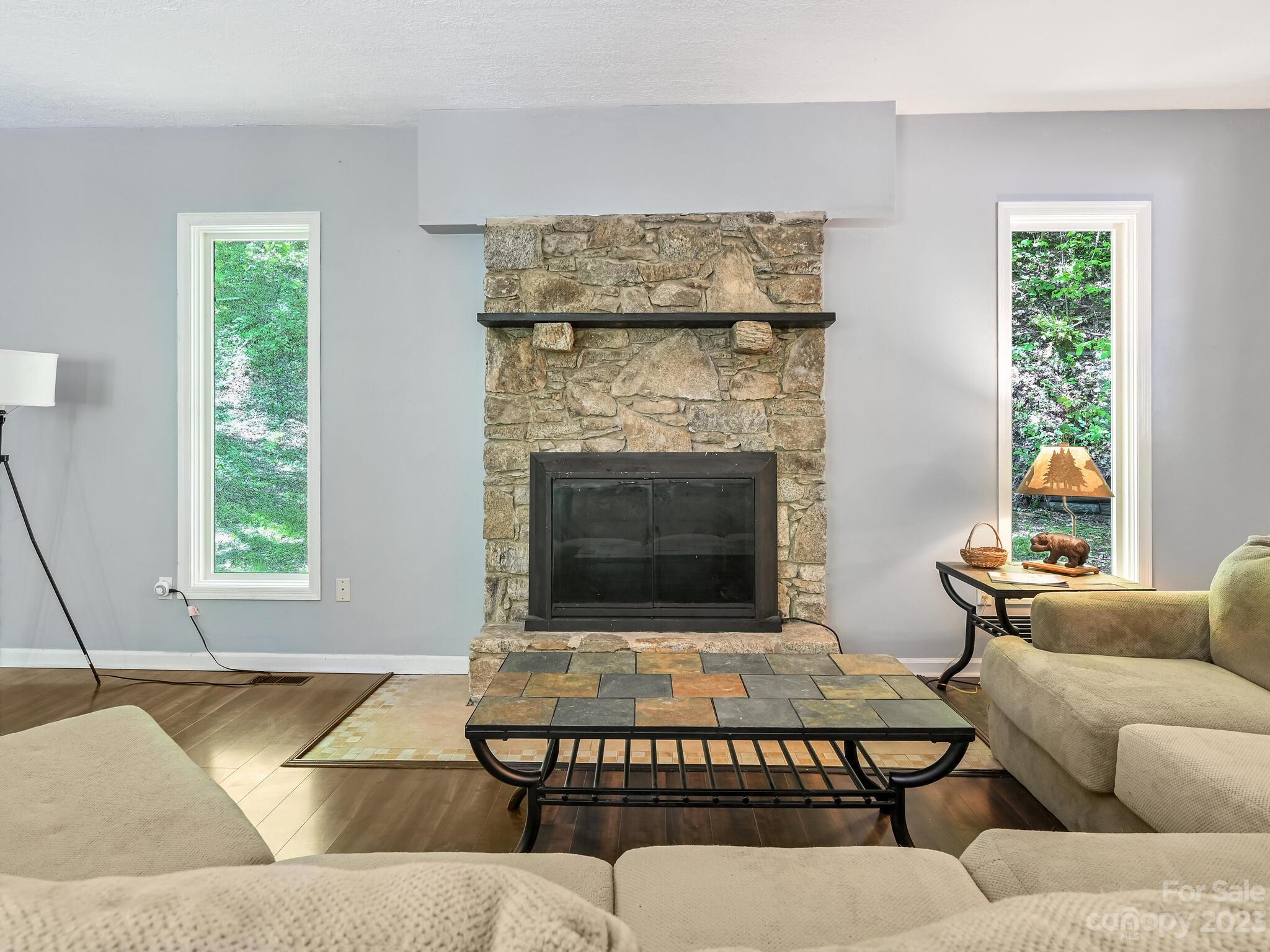 843 North Fork Road Barnardsville, NC 28709 - Photo 6 of 37 a living room with furniture and a fireplace