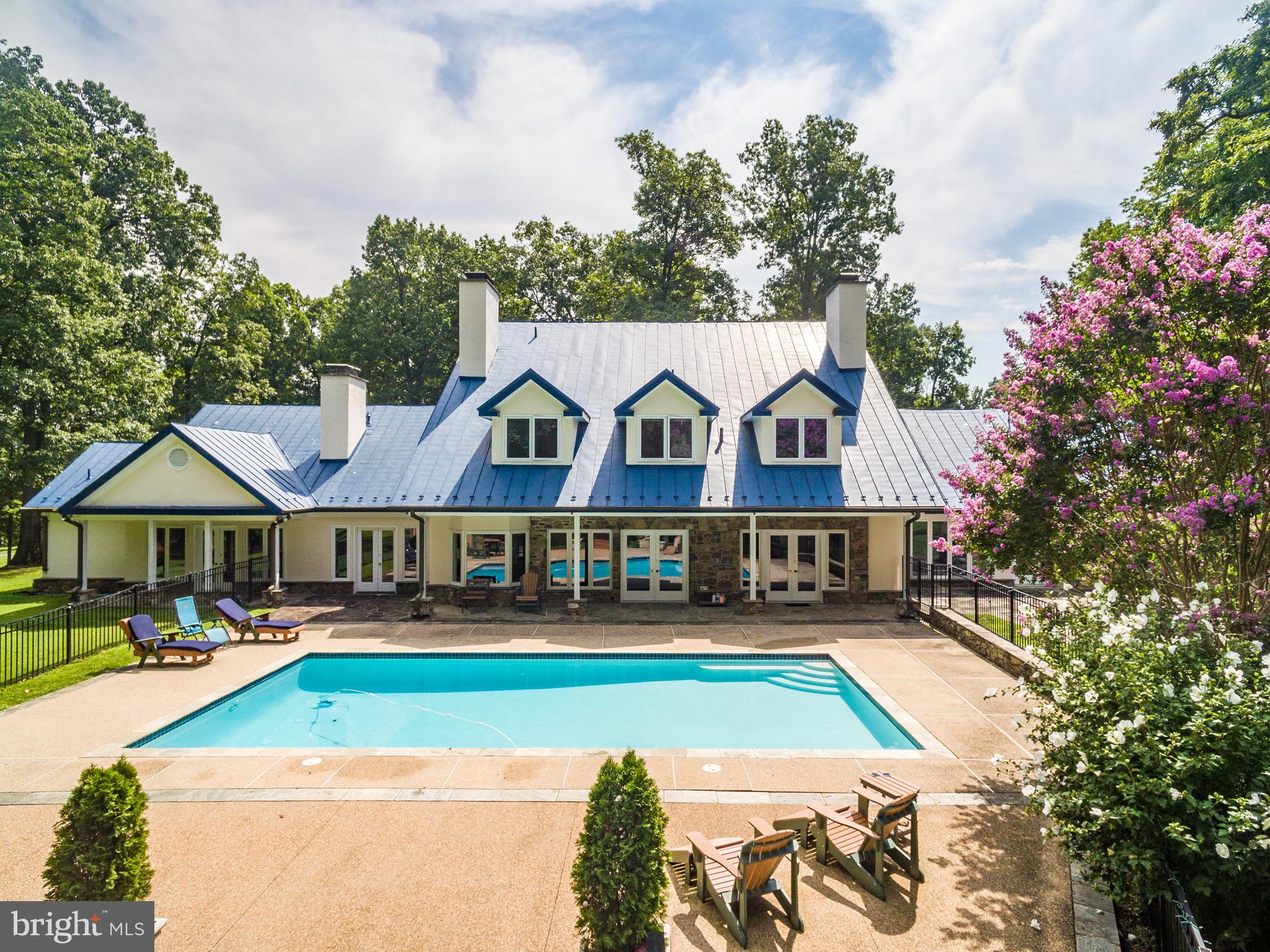 20022 Trappe Road Bluemont, VA 20135 - Photo 11 of 97 an aerial view of a house with swimming pool and porch