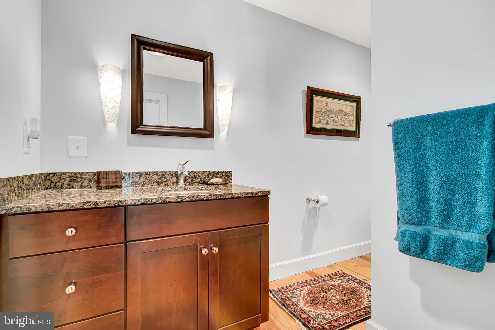 20022 Trappe Road Bluemont, VA 20135 - Photo 47 of 97 a bathroom with a granite countertop sink mirror vanity and toilet