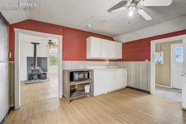 an empty room with closet