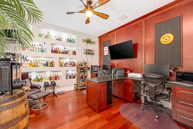 a view of a swimming pool with a patio