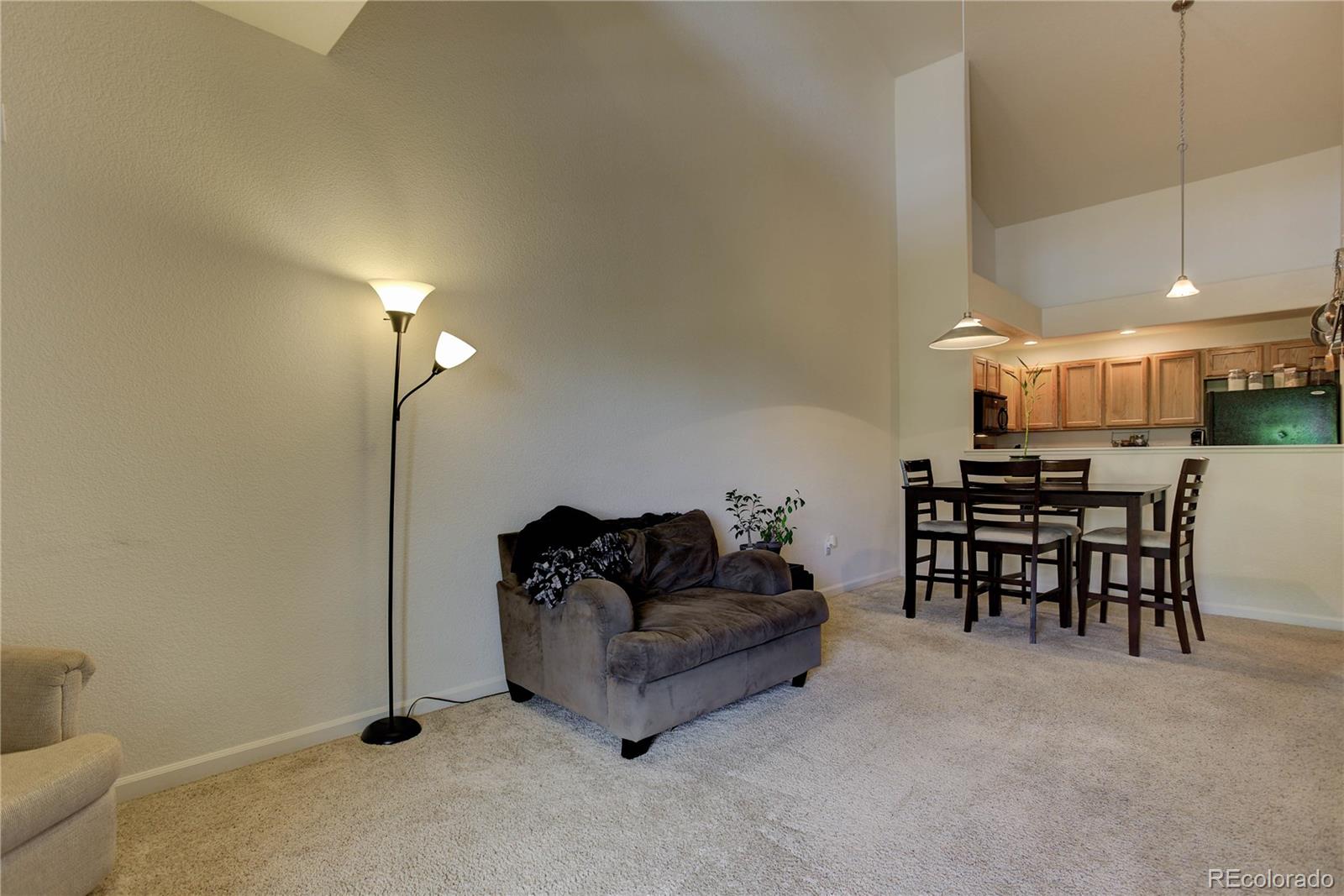 5800 Tower Road, Unit 2310 Denver, CO 80249 - Photo 5 of 29 a living room with furniture and kitchen view