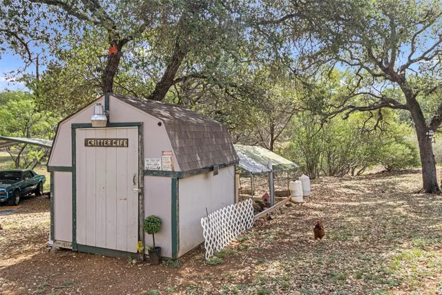 a view of a yard with a tree