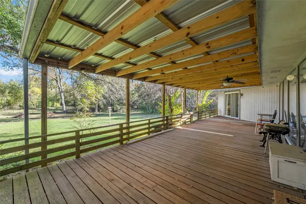 a view of a deck