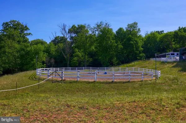 a view of a swimming pool with a yard