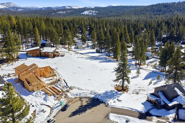 a view of a lake in middle of the town