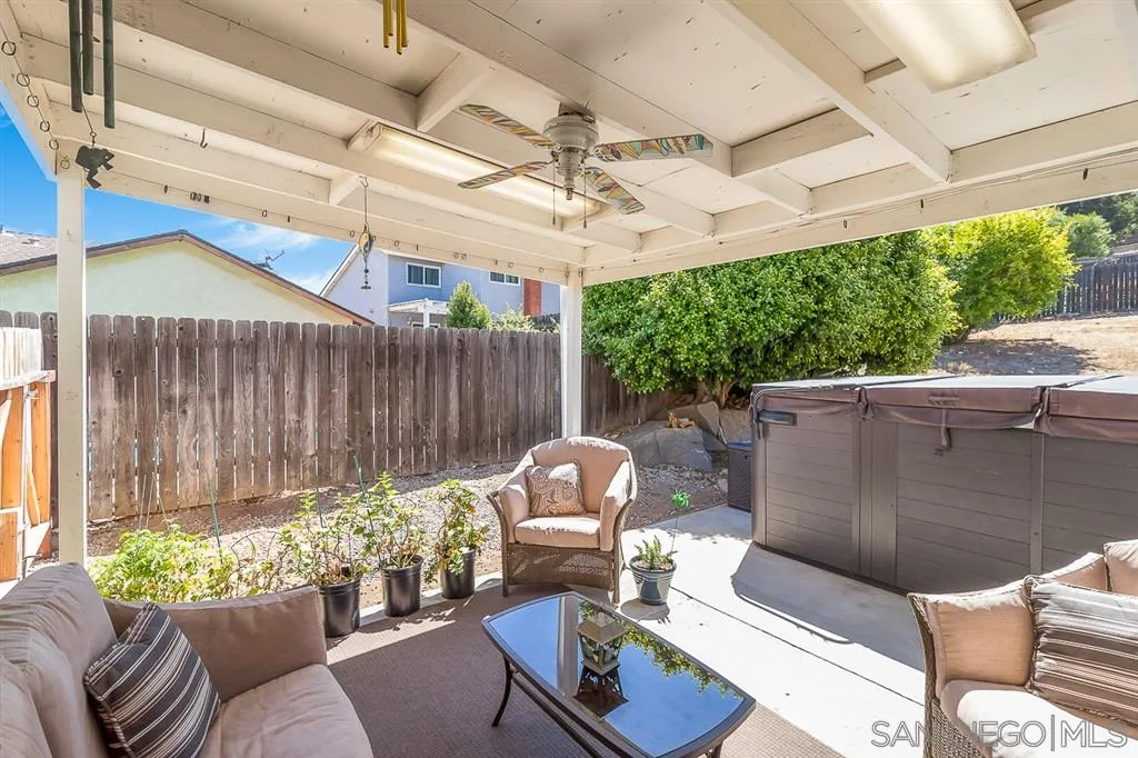 11027 Eddington Road Santee, CA 92071 - Photo 23 of 25 a outdoor living space with furniture and a ceiling fan