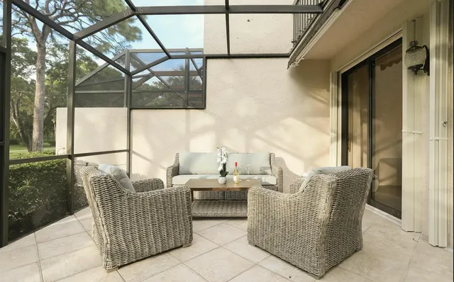 a living room with furniture