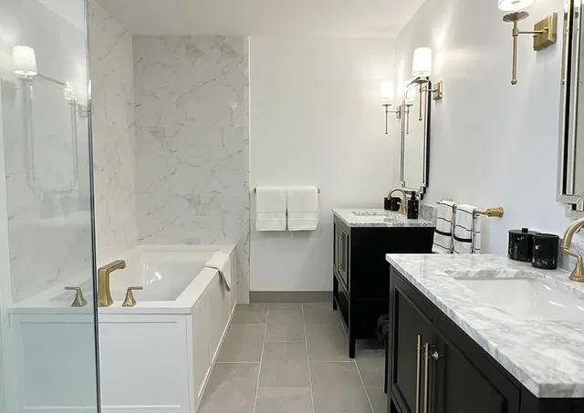 a bathroom with a shower