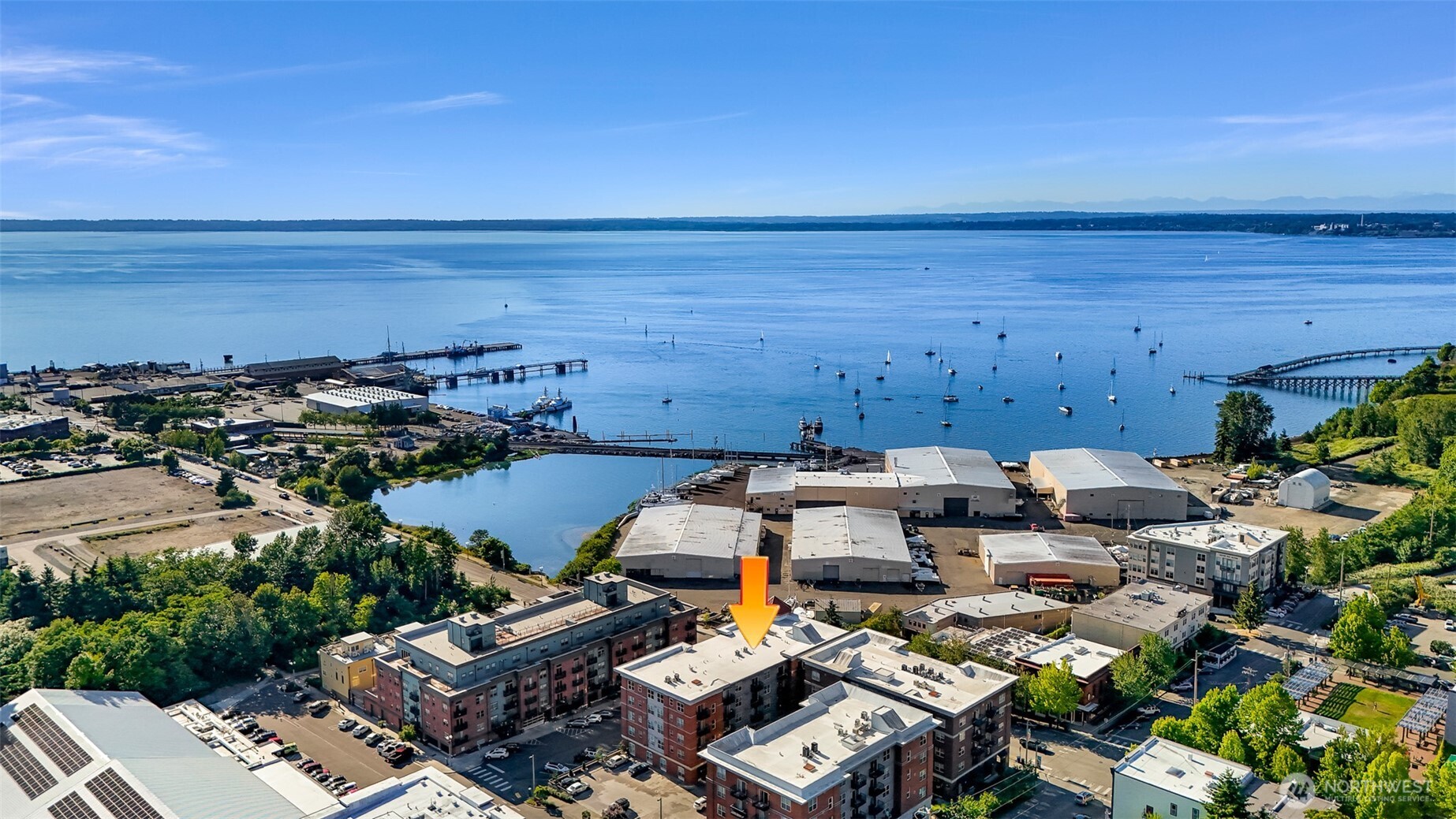 910 Harris Avenue, Unit 208 Bellingham, WA 98225 - Photo 32 of 33 an aerial view of a ocean and ocean