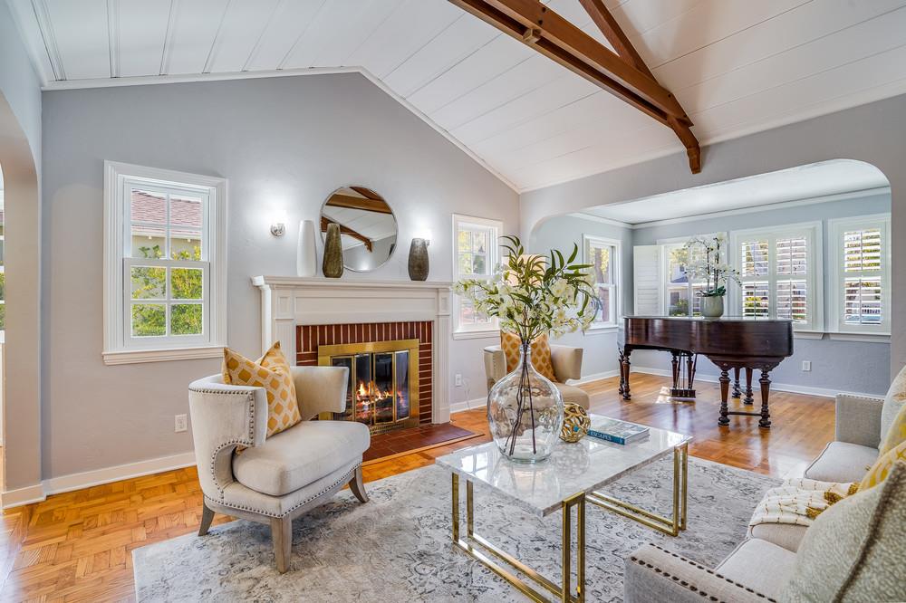 McDaniel Avenue San Jose, CA 95126 - Photo 10 of 54 a living room with furniture a fireplace and a potted plant