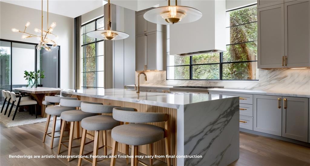 1910 Glencoe Road Winter Park, FL 32789 - Photo 2 of 12 a dining hall with stainless steel appliances granite countertop a table chairs and chandelier