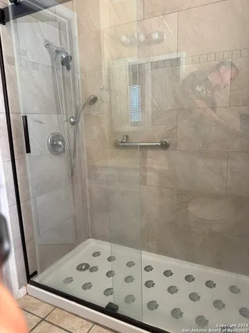 a bathroom with a shower