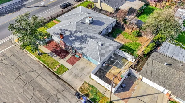 an aerial view of a house