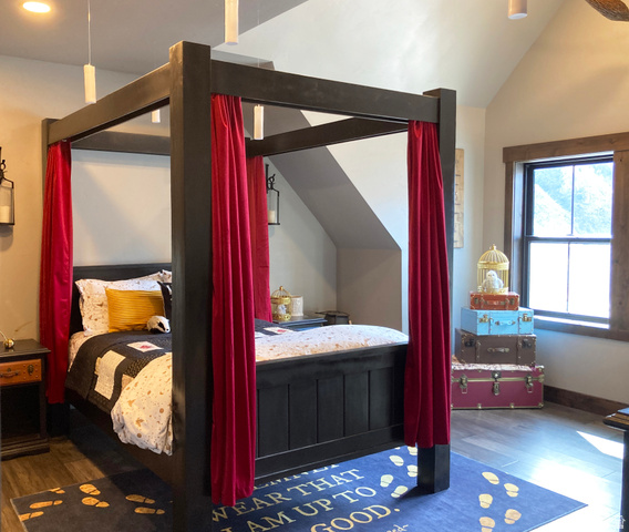 259 Meadow Drive Springville, UT 84663 - Photo 33 of 62 Bedroom with dark wood-style floors and lofted ceiling