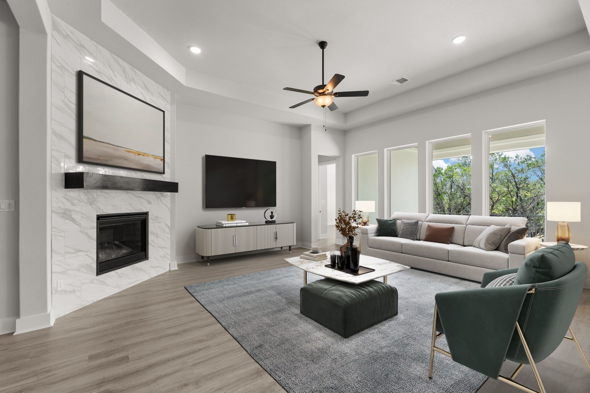 5126 Destination Way Jonestown, TX 78645 - Photo 4 of 35 Light & Bright Family Room - Virtually Staged