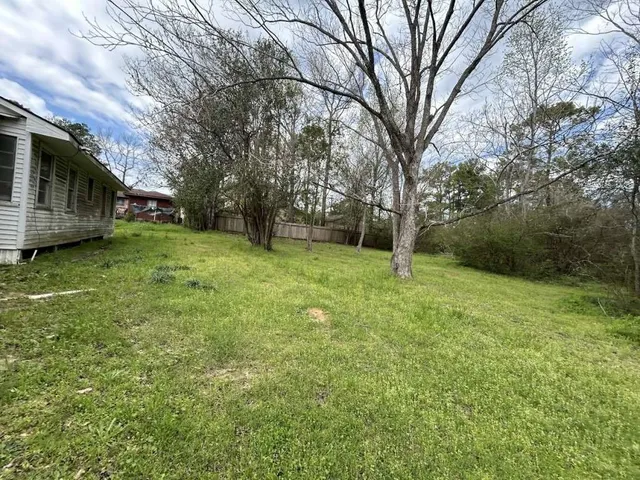a backyard of a house with lots of green space