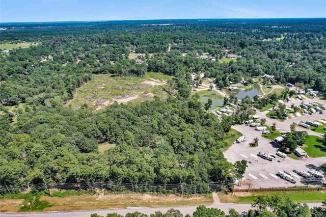 a view of a city with an outdoor space