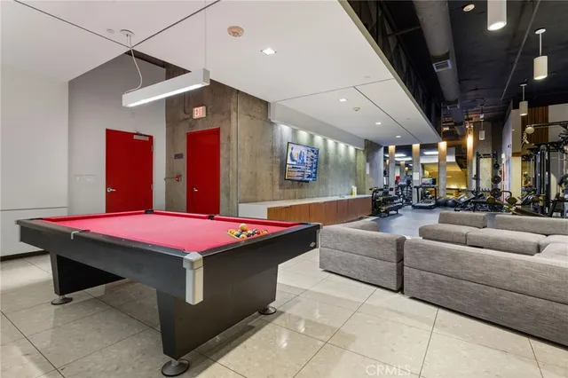 a view of garage with furniture