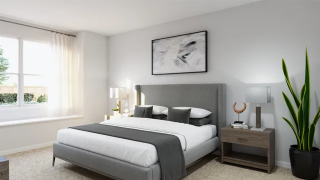 a view of a room with a couch and a potted plant