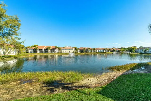 a view of a lake with houses