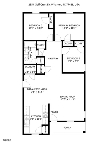 $1,200 | 2851 Golf Crest Drive, Wharton, TX 77488