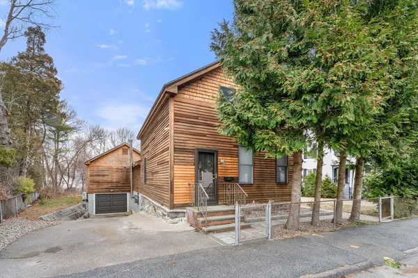a view of a house with a garage