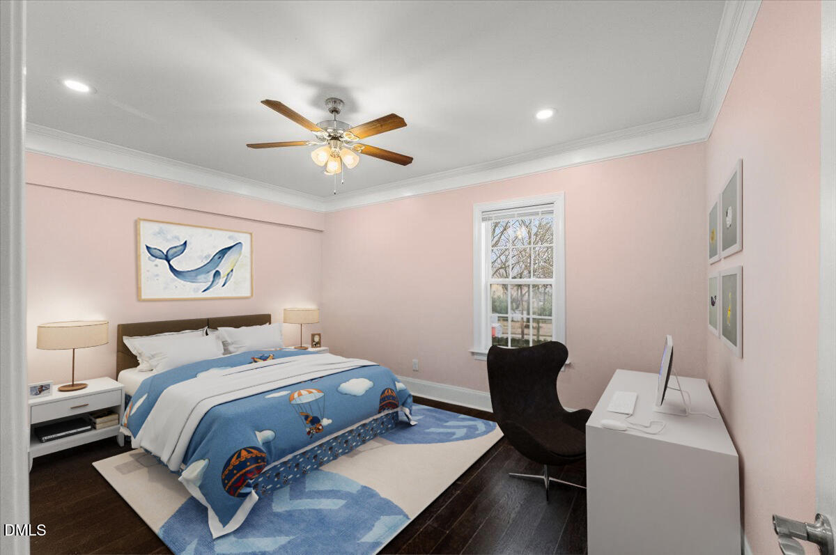 2402 Green Street Durham, NC 27705 - Photo 19 of 25 a bedroom with a bed and a desk