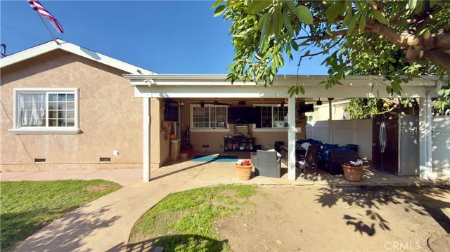 a house view with a garden space