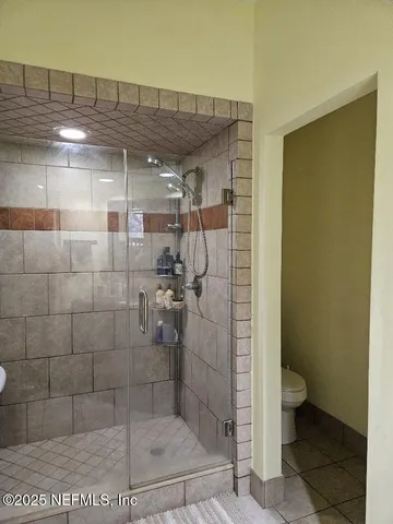 a bathroom with a shower