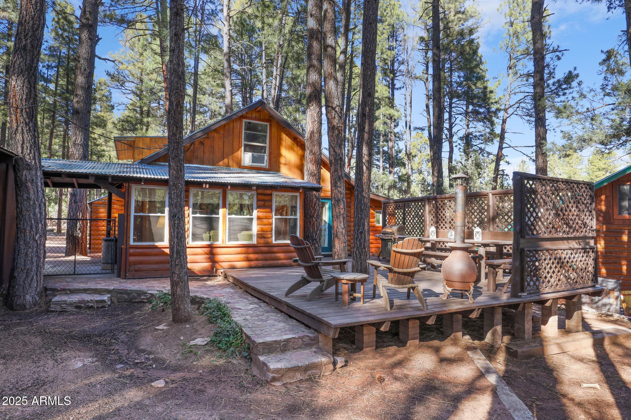 199 West Mockingbird Lane Payson, AZ 85541 - Photo 26 of 36 a backyard of a house with barbeque oven and outdoor seating