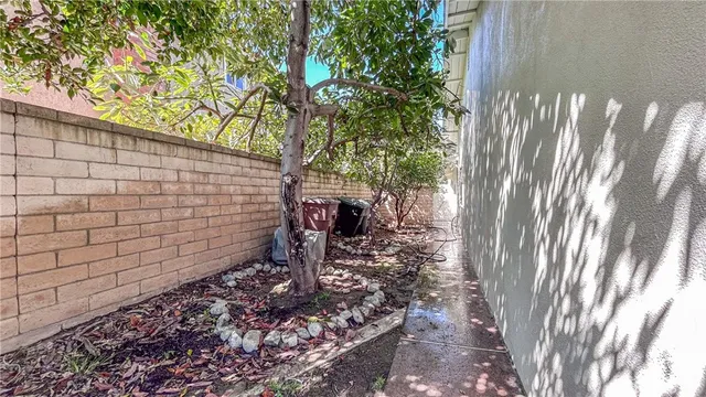 a view of backyard with green space