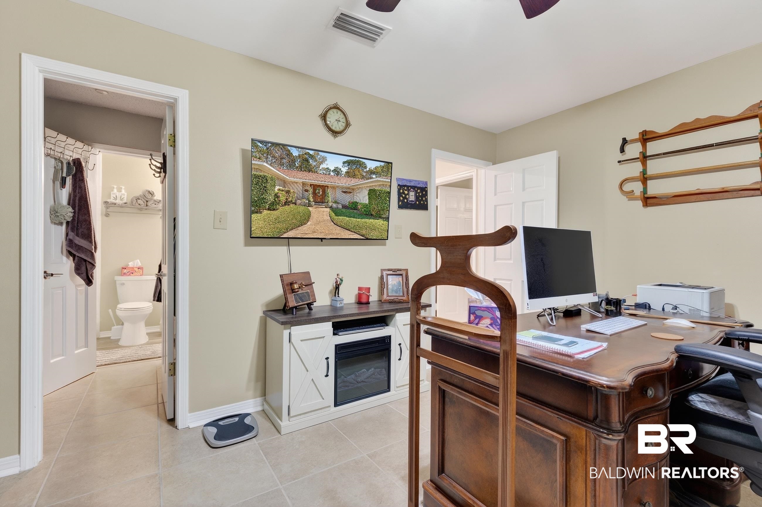 1271 Spring Valley Drive South Mobile, AL 36693 - Photo 45 of 56 Office with ceiling fan and light tile patterned floors