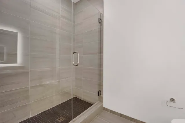 a bathroom with a shower