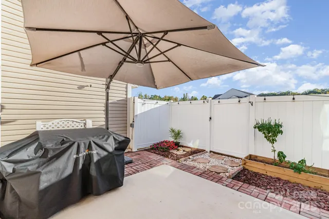 a table and chairs in the patio