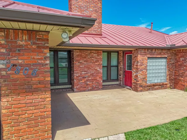 a front view of a building with glass door