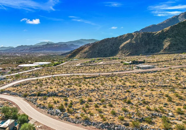 a view of a dry yard with wooden fence