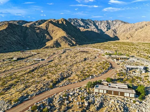 a view of an outdoor space and a mountain view