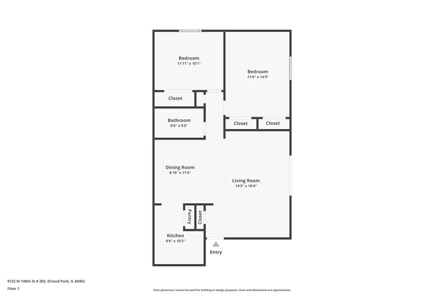 $179,899 | 9122 West 140th Street, Unit 2NW, Orland Park, IL 60462