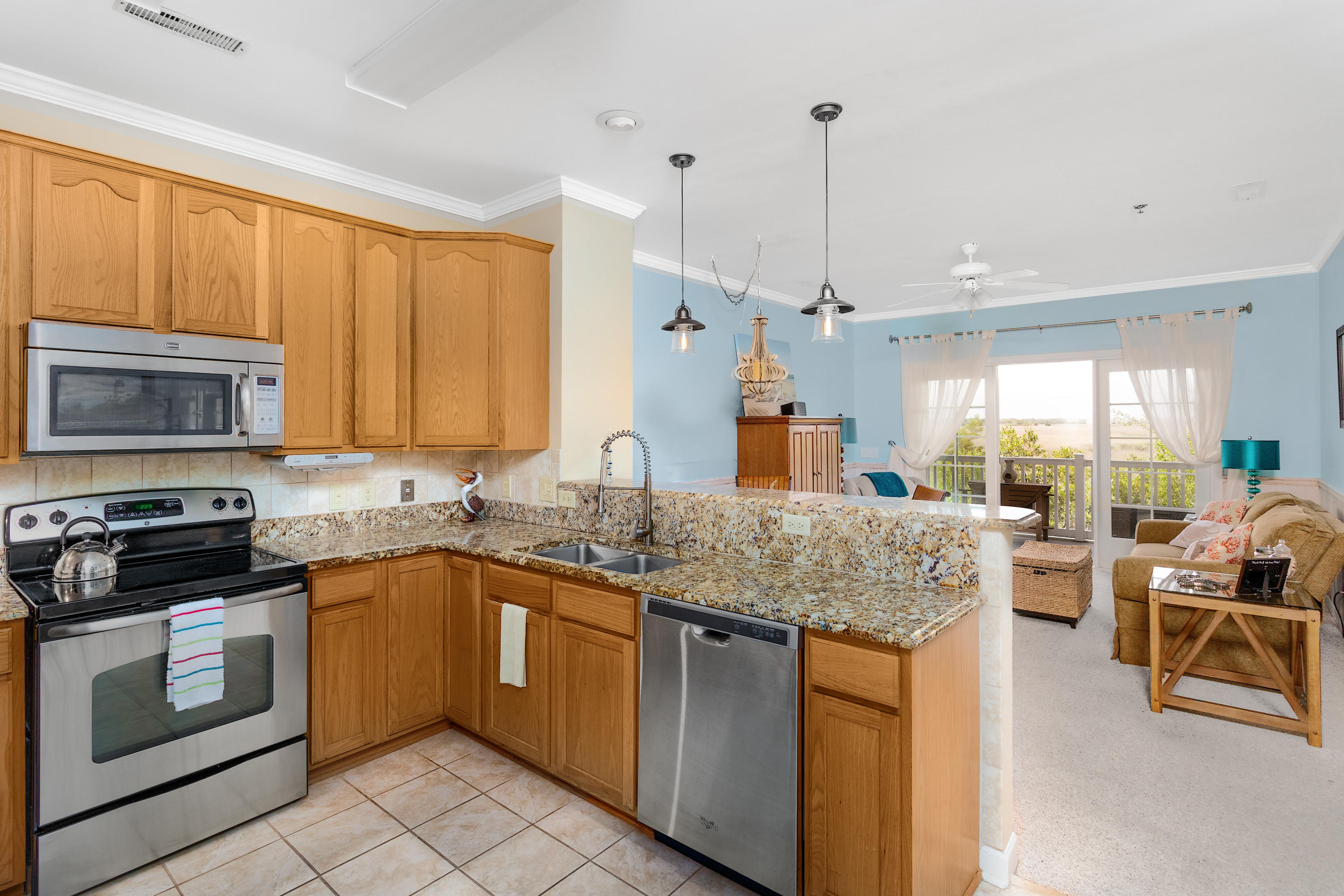2393 Folly Road, Unit 1B Folly Beach, SC 29439 - Photo 3 of 21 kitchen and family room