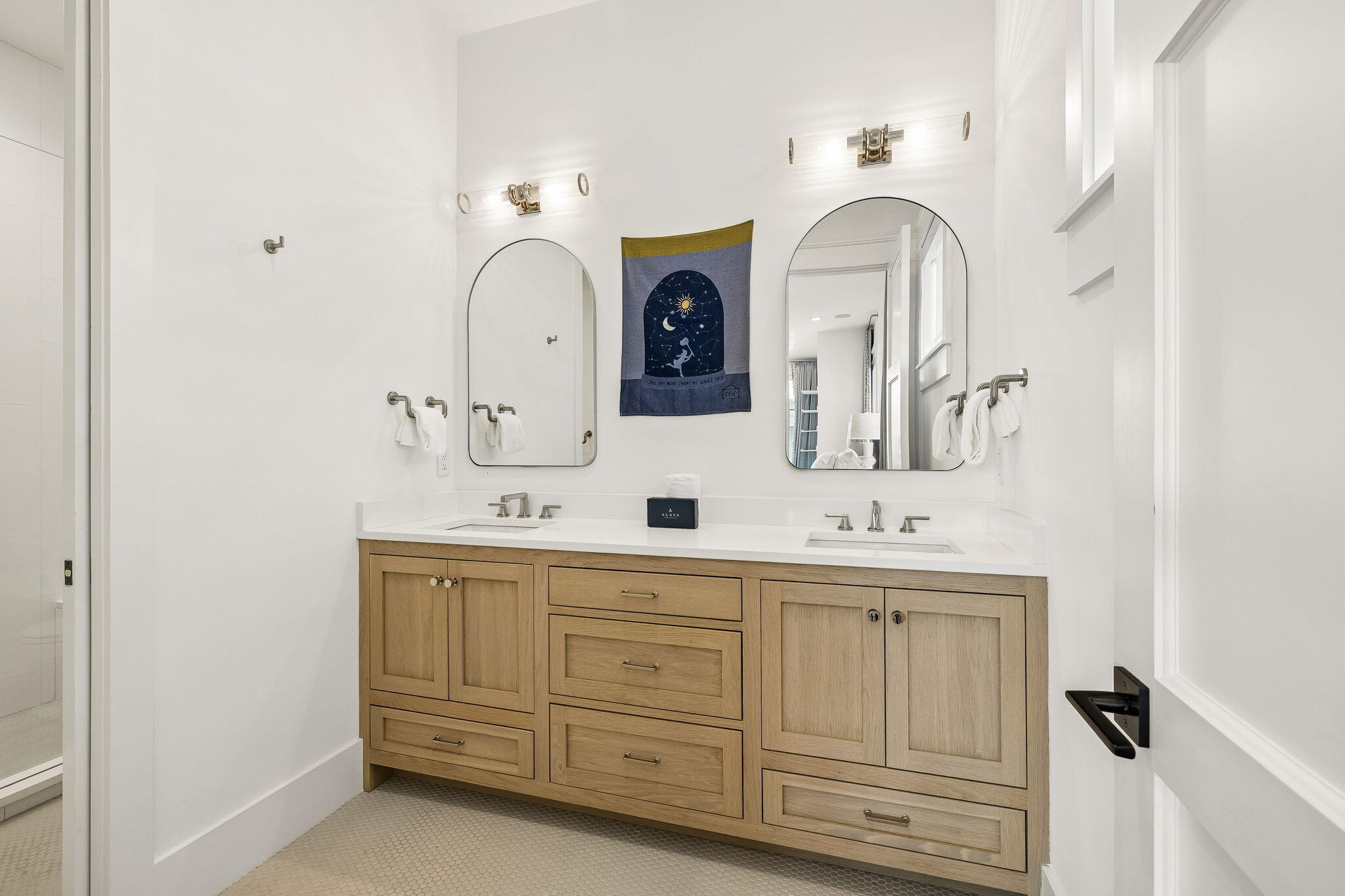 65 A St Inlet Beach Inlet Beach, FL 32461 - Photo 58 of 77 a bathroom with double vanity sinks and a mirror