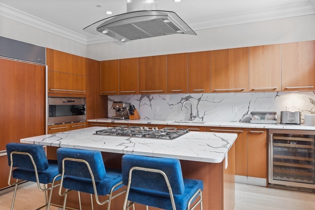 192 West Springfield Street, Unit 1 Boston, MA 02118 - Photo 10 of 26 a view of kitchen with kitchen island a stove a sink and a refrigerator