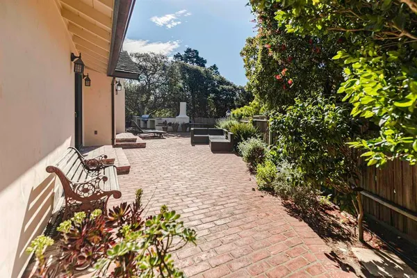 a view of outdoor space with seating area