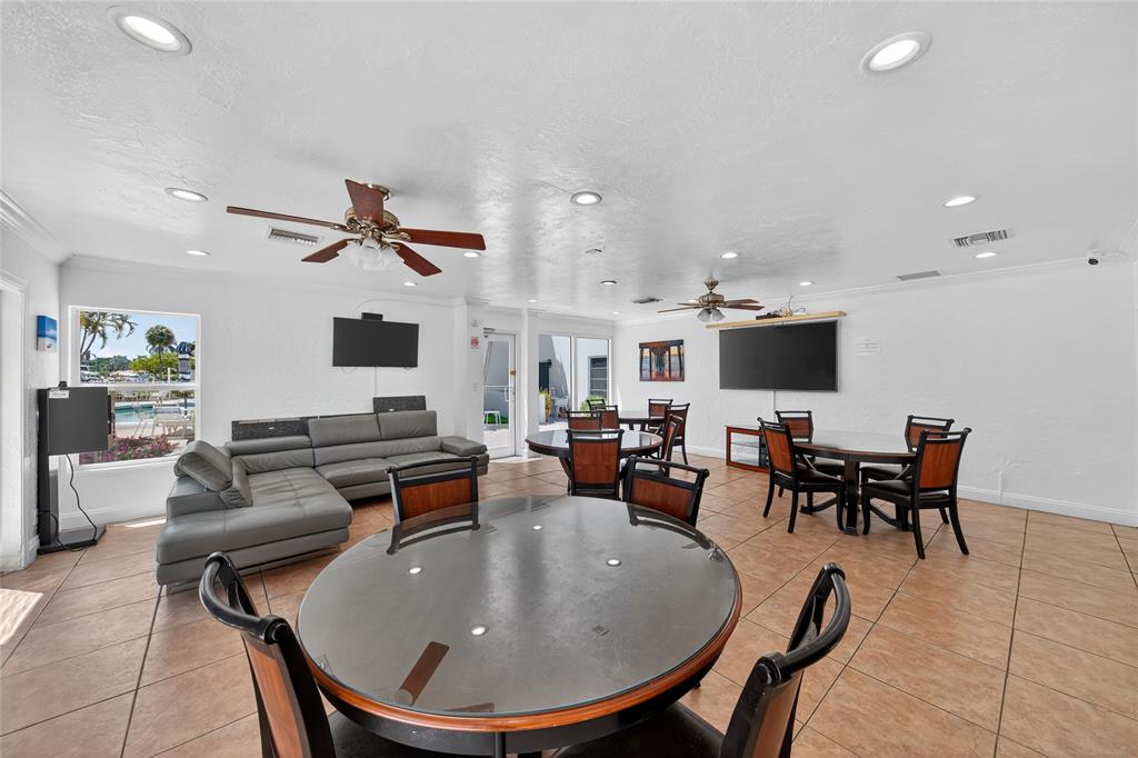 2850 Northeast 14th Street, Unit 410B Pompano Beach, FL 33062 - Photo 25 of 25 a living room with furniture kitchen view and a flat screen tv