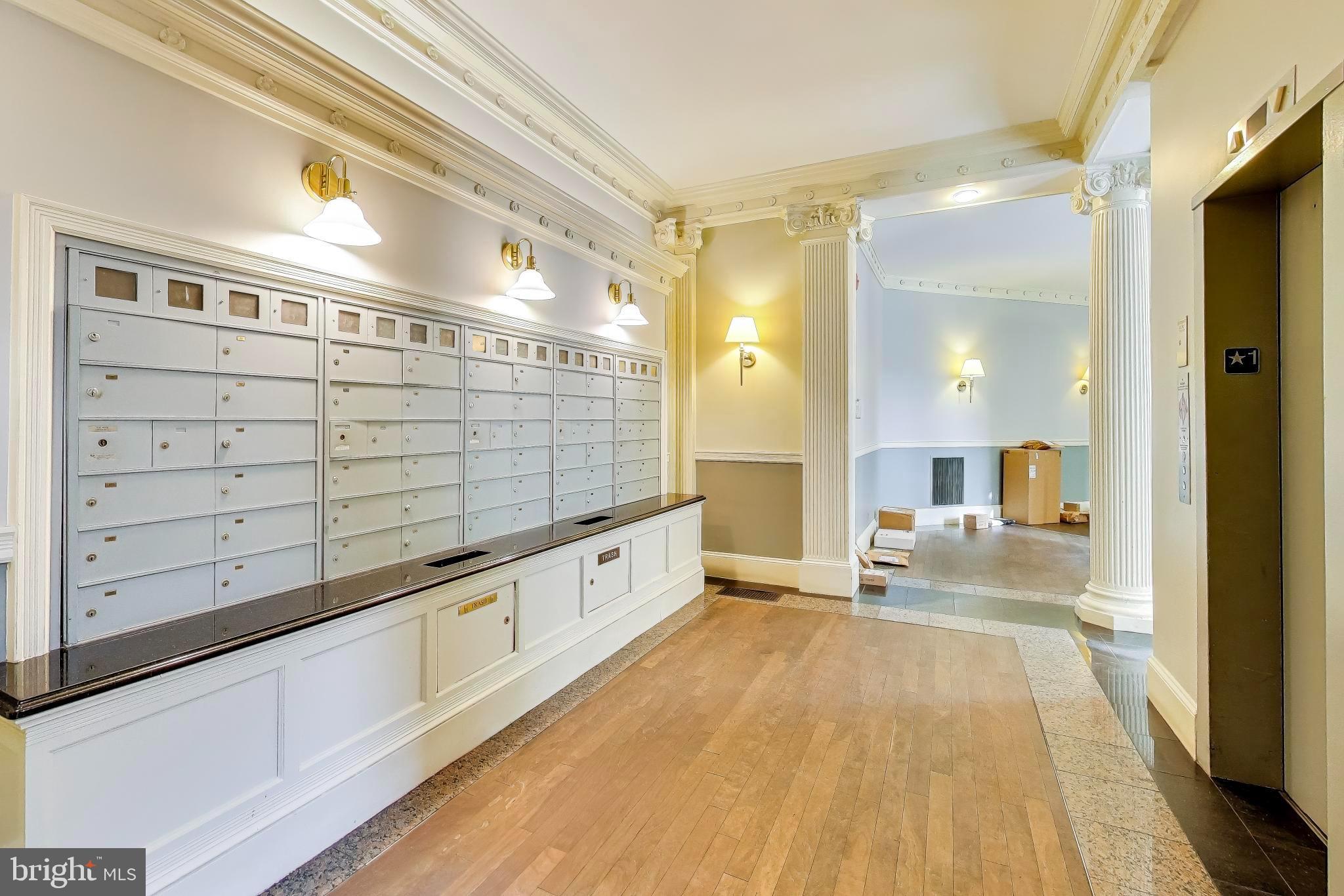 1830 17th Street Northwest, Unit 307 Washington, DC 20009 - Photo 3 of 24 Elegant lobby with mailboxes and classic design.