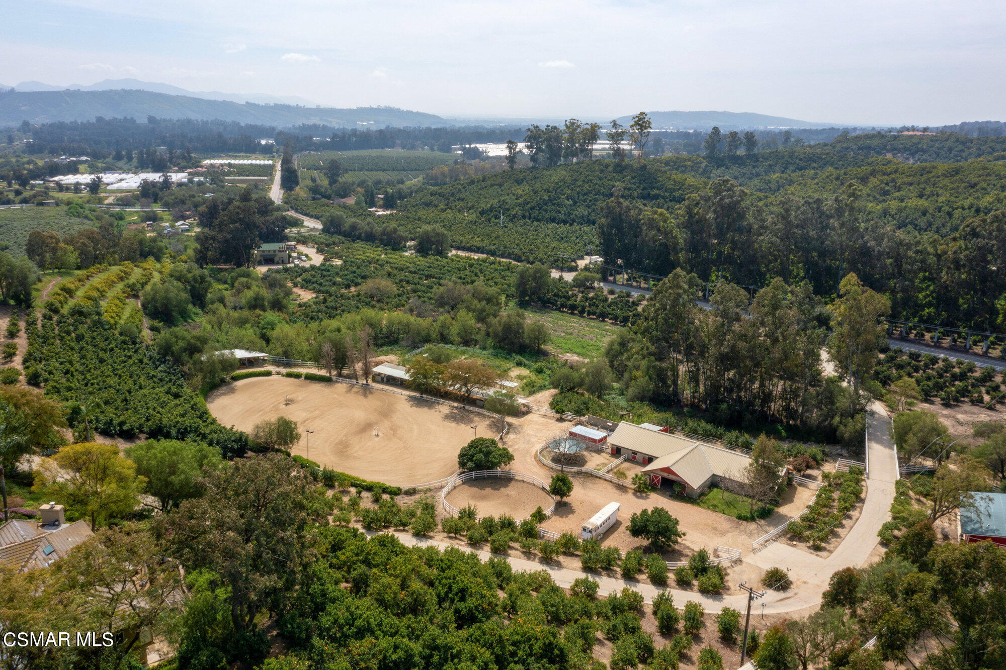 9332 Stockton Road Moorpark, CA 93021 - Photo 54 of 58 an aerial view of residential houses with outdoor space and trees